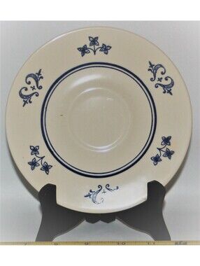 SHEFFIELD Provincial Set/6 Saucer for Tea Cup*Blue Floral Design*Homer Laughlin